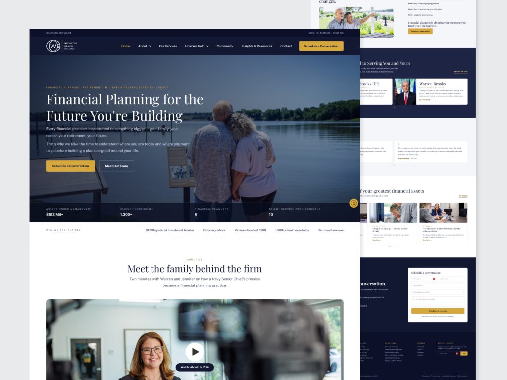 Financial services website design shown on desktop and mobile screens